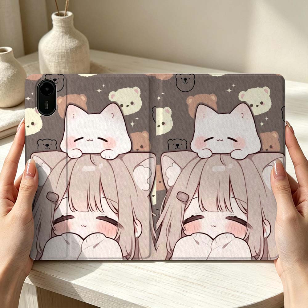 Poco Tablet Accessories - Casing Tablet Lucu Motif Gadis Kucing