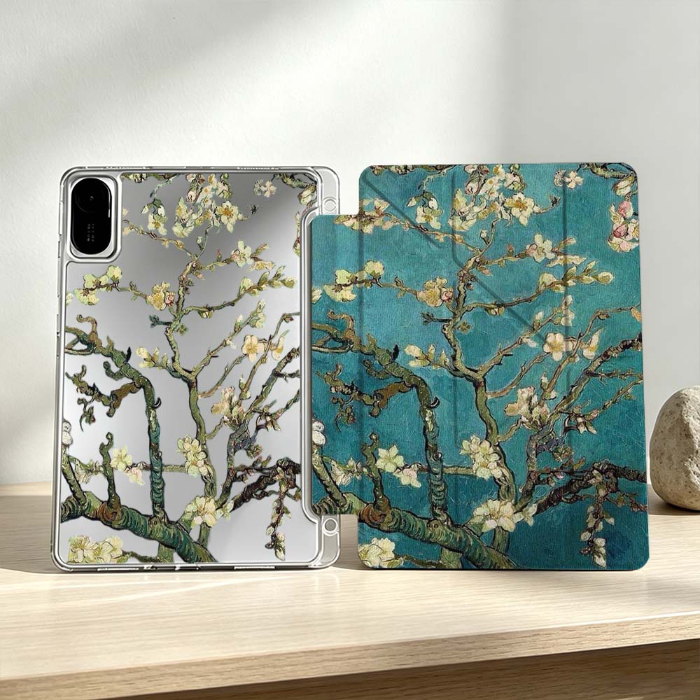 Poco Tablet Accessories - Pola Bunga Aprikot Seni untuk Xiaomi
