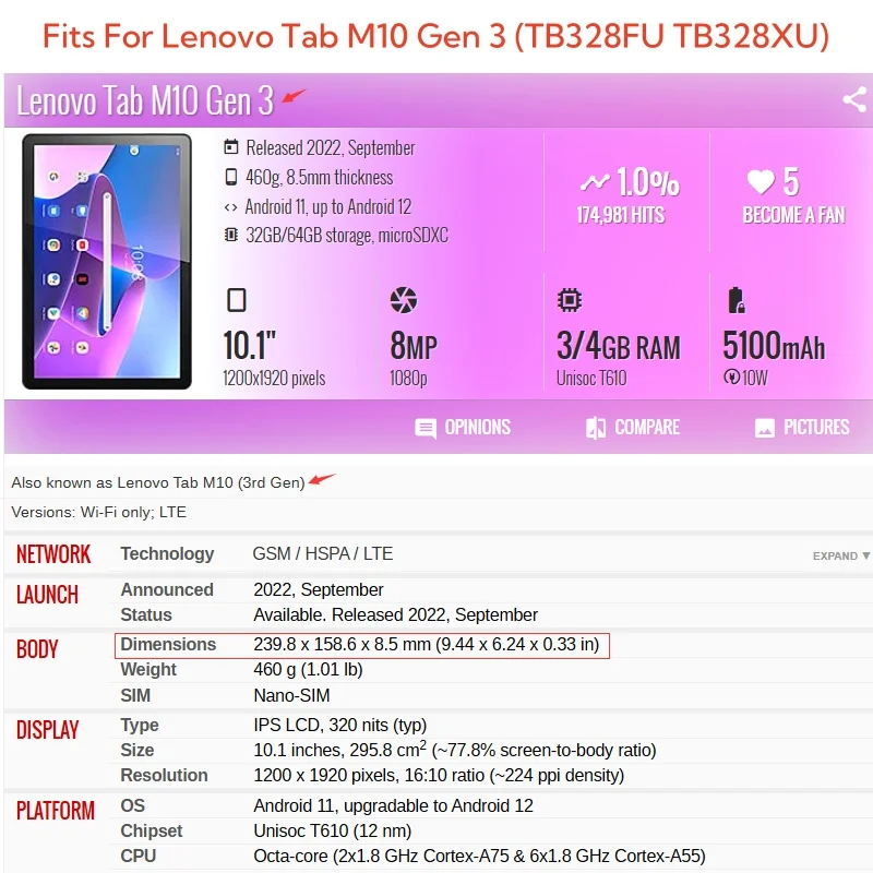 Capa untuk Lenovo Tab M10 3rd  - Lenovo Tablet M11 Accessories ulasan dan harga