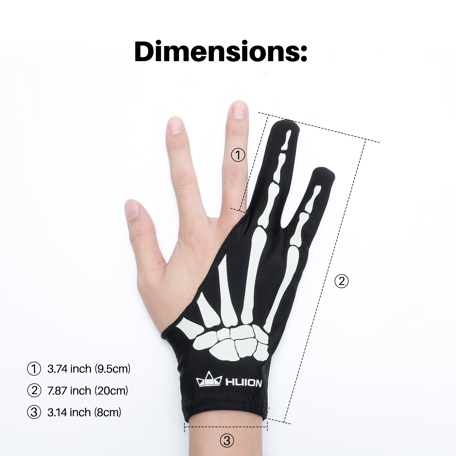 Sarung Tangan Skeleton Huion S - Drawing Glove Artist ulasan dan harga