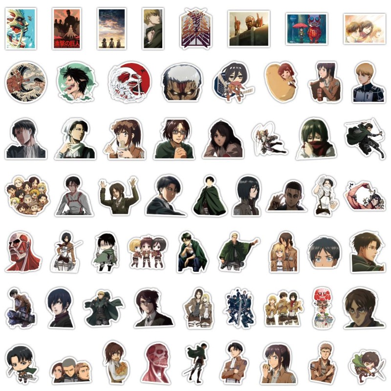 60 Buah Stiker Anime Attack On - Useful Tablet Accessories ulasan dan harga