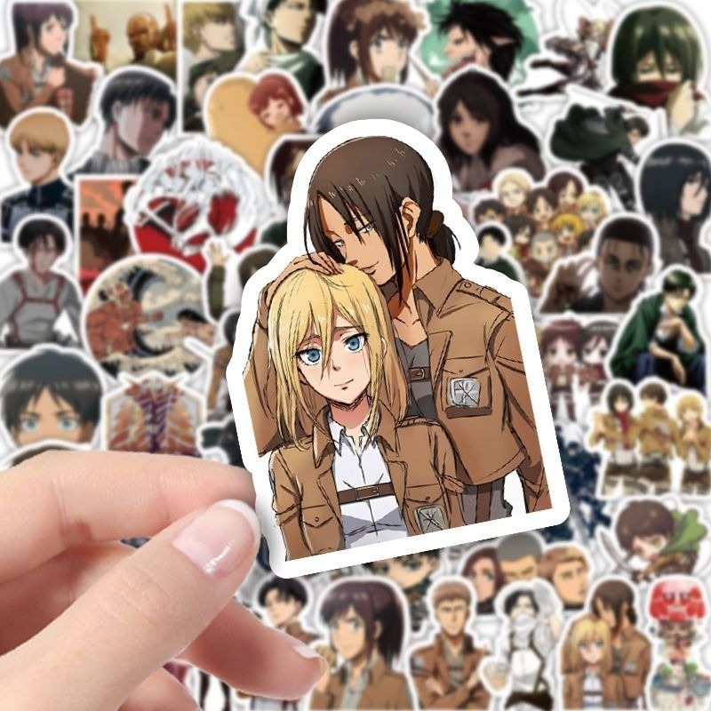 60 Buah Stiker Anime Attack On - Useful Tablet Accessories ulasan dan harga
