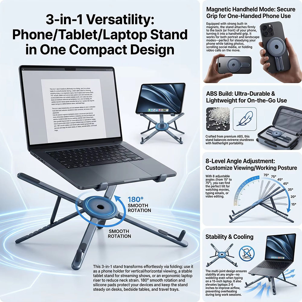 Penyangga Ponsel Magnetik Port - Useful Tablet Accessories ulasan dan harga